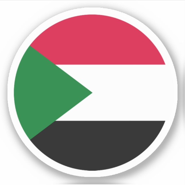 Sticker rond drapeau du Soudan (Devant)