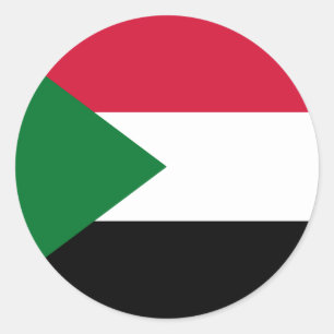 Sticker Rond Drapeau du Soudan