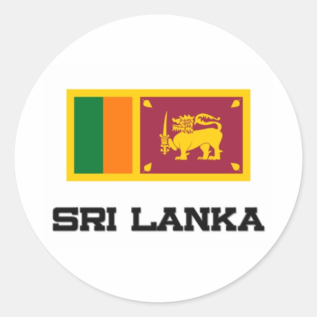 Sticker Rond Drapeau du Sri Lanka (Devant)