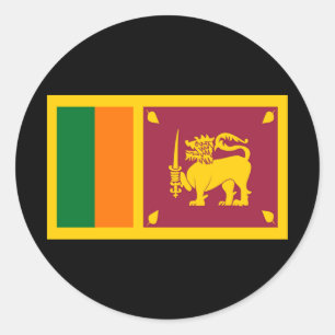 Sticker Rond Drapeau du Sri Lanka