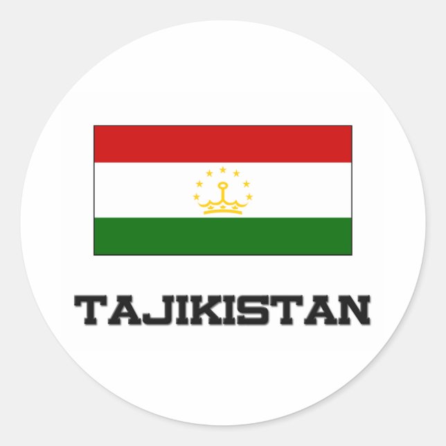 Sticker Rond Drapeau du Tadjikistan (Devant)