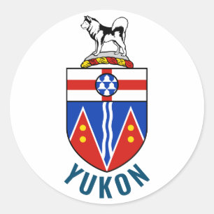 Sticker Rond Drapeau du Territoire du Yukon - Canada