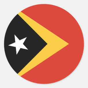 Sticker Rond Drapeau du Timor oriental
