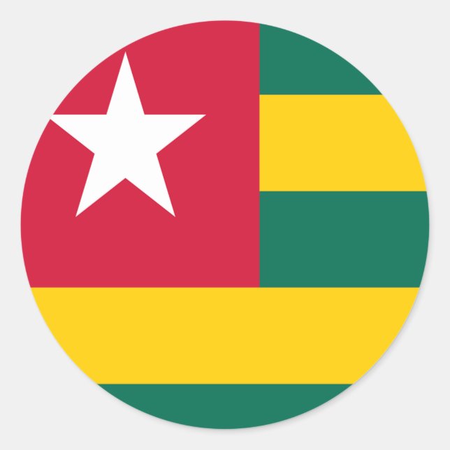 Sticker Rond Drapeau du Togo (Devant)