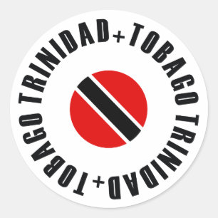 Sticker Rond Drapeau du Trinidad-et-Tobago simple