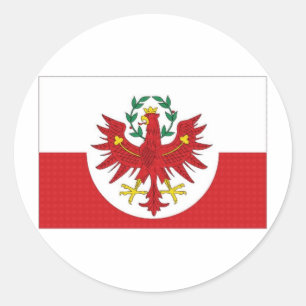 Sticker Rond Drapeau du Tyrol d'Autriche