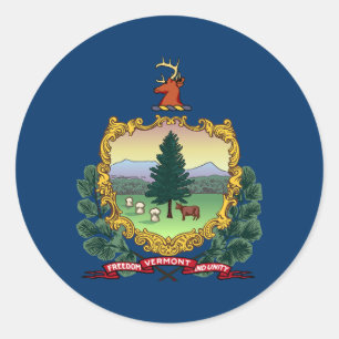 Sticker Rond Drapeau du Vermont