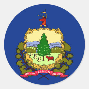Sticker Rond Drapeau du Vermont