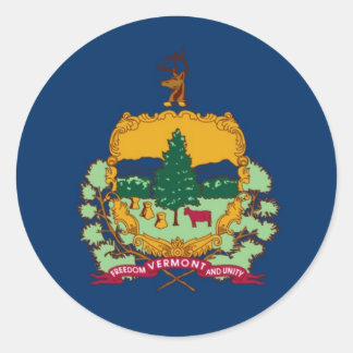 Sticker Rond Drapeau du Vermont