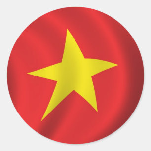 Sticker Rond Drapeau du Vietnam