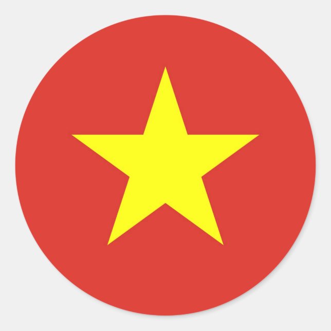 Sticker Rond Drapeau du Vietnam - Quatuor c ỳ Viêt Nam (Devant)