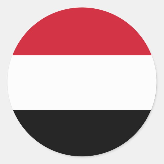 Sticker Rond Drapeau du Yémen (Devant)
