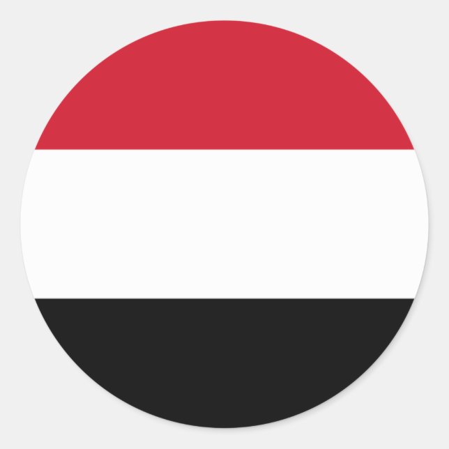 Sticker Rond drapeau du yémen (Devant)