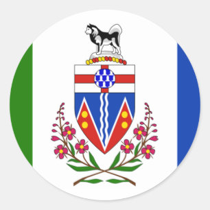 Sticker Rond Drapeau du Yukon, Canada