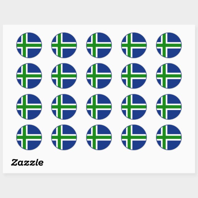 Sticker Rond Drapeau d'Uist du Nord (Feuille)