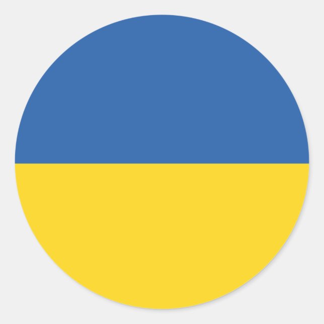 Sticker Rond Drapeau d'Ukraine (Devant)