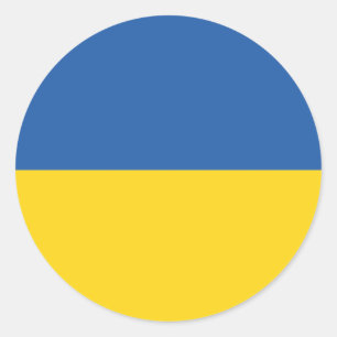 Sticker Rond Drapeau d'Ukraine