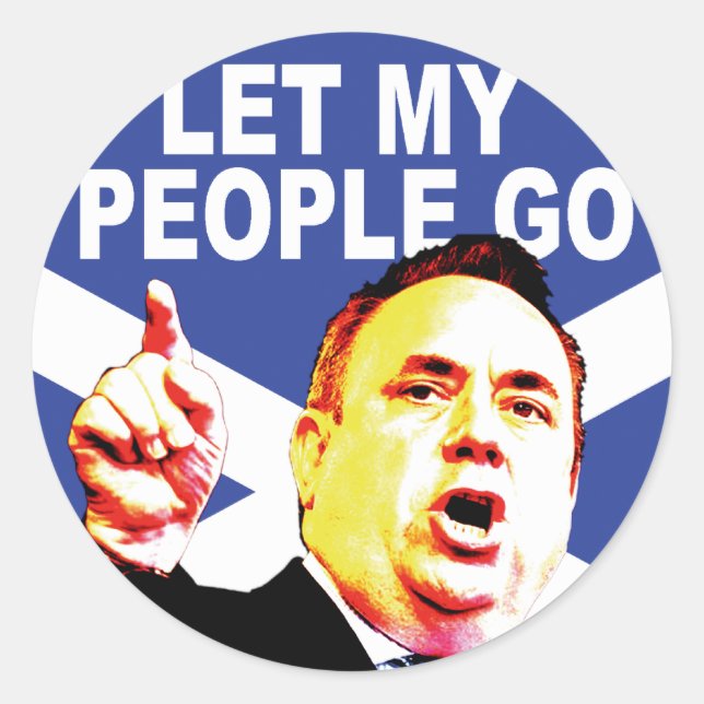 Sticker Rond Drapeau écossais avec Alex Salmond (Devant)