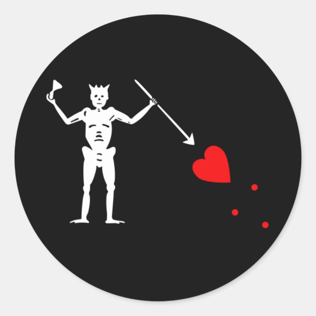 Sticker Rond Drapeau Edward Barbe Noire (Devant)