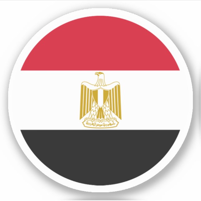 Sticker rond drapeau égyptien (Devant)