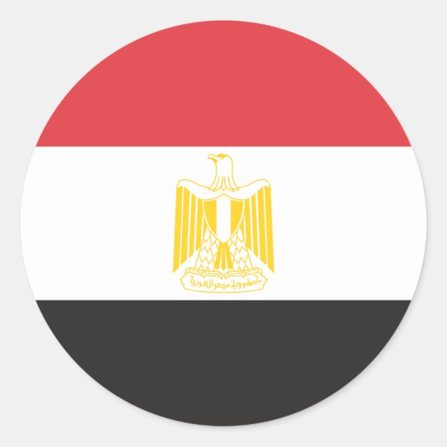 Sticker Rond Drapeau égyptien (Devant)