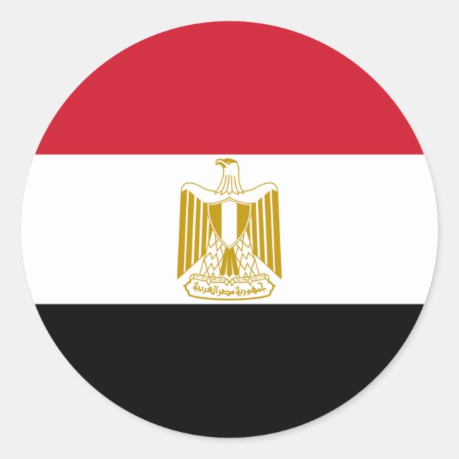 Sticker Rond Drapeau égyptien, Drapeau égyptien (Devant)