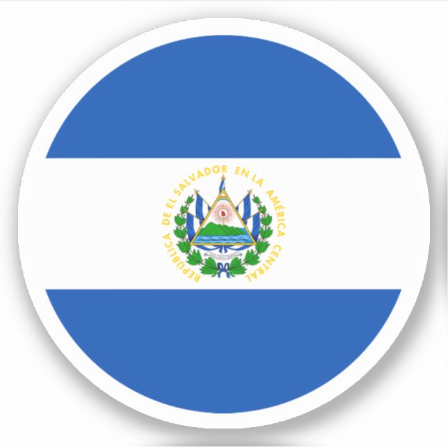 Sticker rond Drapeau El Salvador (Devant)