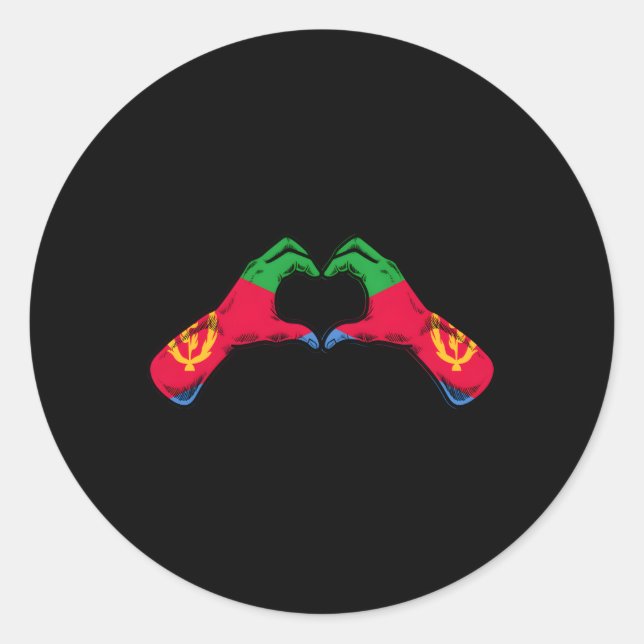 Sticker Rond Drapeau érythréen He (Devant)