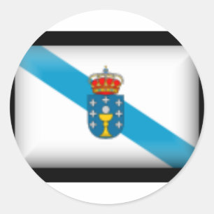 Sticker Rond Drapeau Espagne-Galice