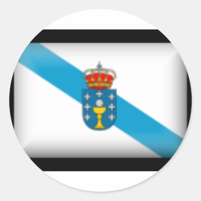 Sticker Rond Drapeau Espagne-Galice (Devant)