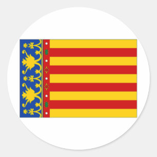 Sticker Rond Drapeau Espagne Valencia