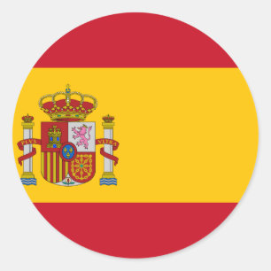Sticker Rond Drapeau espagnol - Bandera de España - Drapeau es