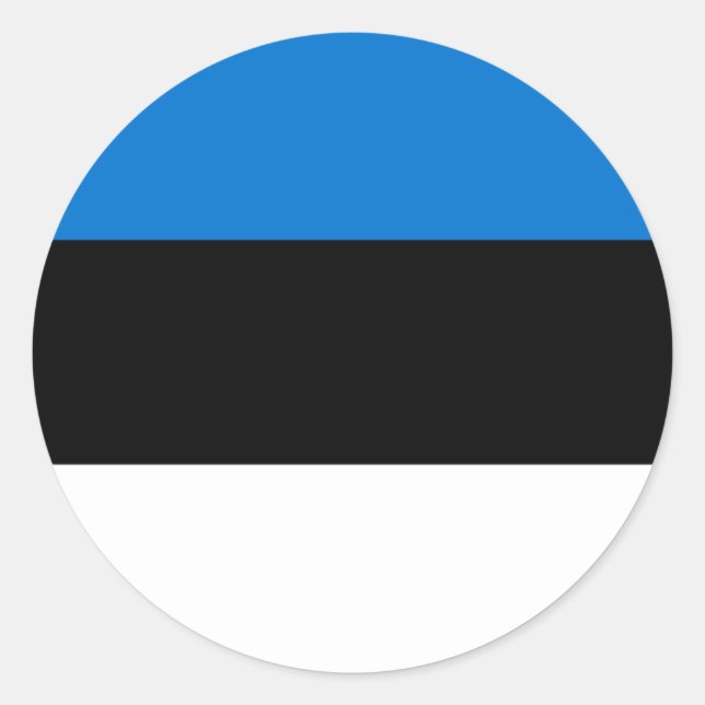 Sticker Rond Drapeau estonien, Drapeau estonien (Devant)