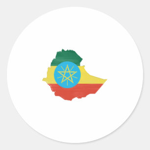 Sticker Rond Drapeau et carte de l'Éthiopie