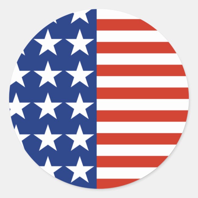 Sticker Rond Drapeau États-Unis D'Amérique D'Étoiles Et De Rayu (Devant)