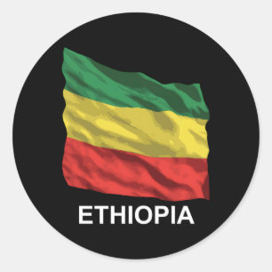 Sticker Rond Drapeau éthiopien