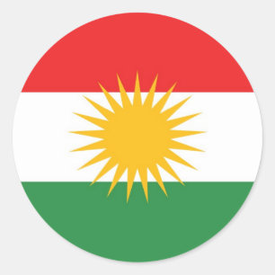 Sticker Rond Drapeau ethnique du Kurdistan