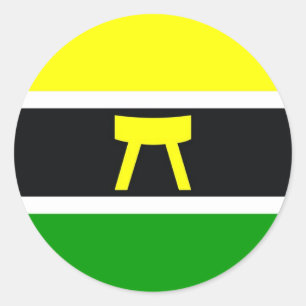 Sticker Rond Drapeau ethnique du peuple Akan côte d'ivoire ghan