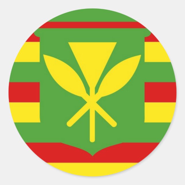 Sticker Rond Drapeau ethnique Kanaka Maoli Amérindiens Hawaïens (Devant)
