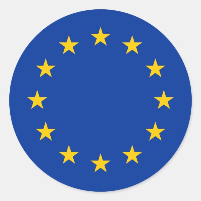 Sticker Rond Drapeau Europe/Union européenne (Devant)