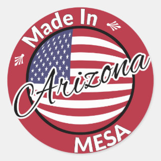Sticker Rond Drapeau Fabriqué à Mesa Arizona États-Unis