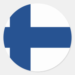 Sticker Rond Drapeau finlandais
