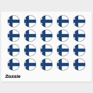 Sticker Rond Drapeau finlandais