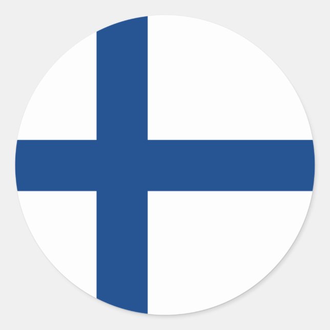 Sticker Rond Drapeau Finlande (Devant)