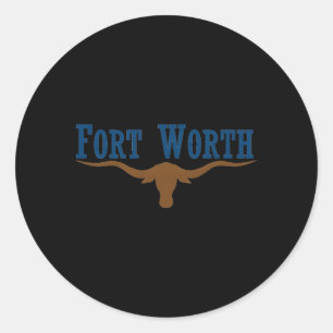 Sticker Rond Drapeau Fort Worth