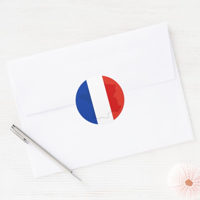 Sticker Rond drapeau français (Enveloppe)
