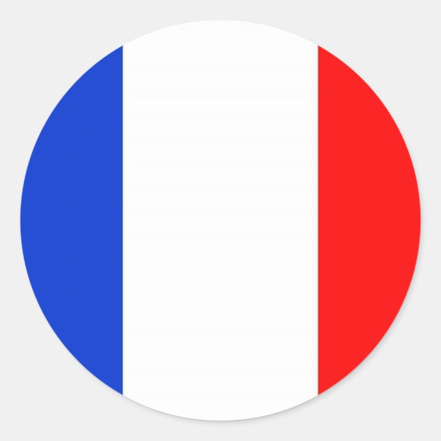 Sticker Rond Drapeau français (Devant)