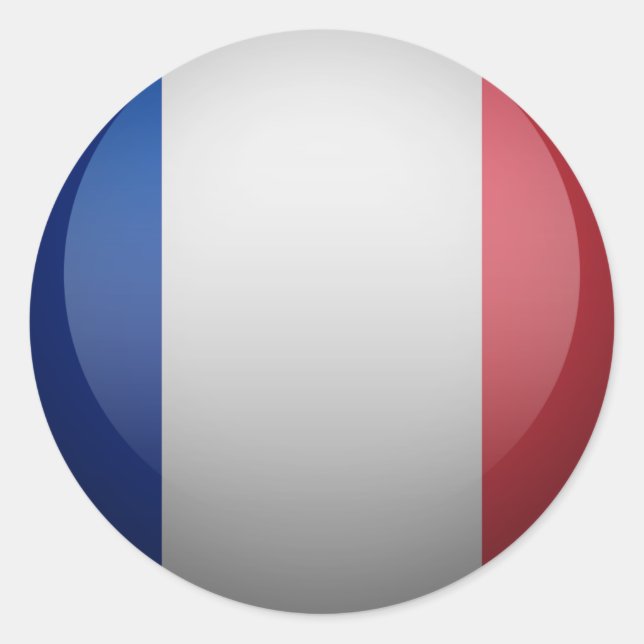 Sticker Rond drapeau français (Devant)
