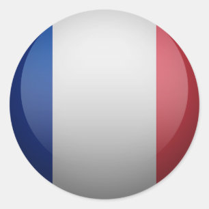 Sticker Rond drapeau français