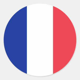Sticker Rond Drapeau français